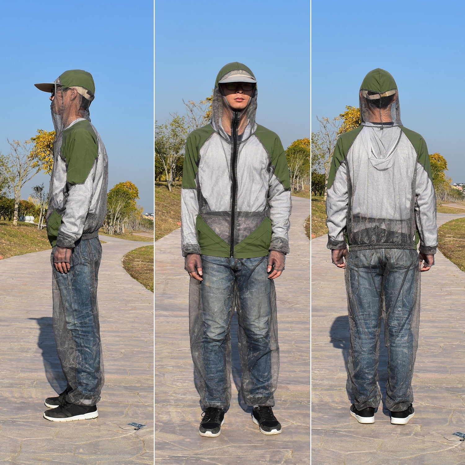 -proof Outdoor  Repellent Suit Bug Jacket Mesh Hooded Suits Fishing Hunting Camping Jacket  Protective Mesh Fishing Clothes  Prevent Suit