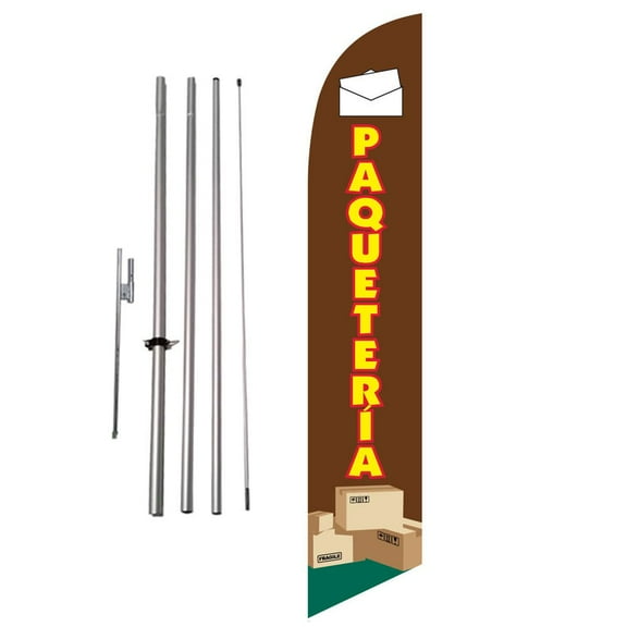 Paqueteria Shipping 15ft Feather Banner Swooper Flag Kit with pole & spike