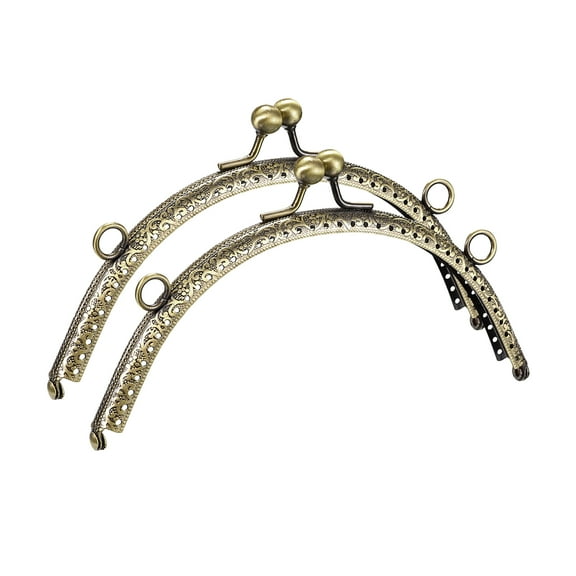 Uxcell Metal Purse Frames, 6.1" 2Pack Kiss Lock Clasp Frame for Coin Bags Sewing DIY, Bronze