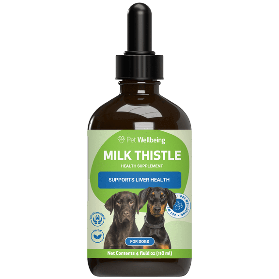 Pet Wellbeing - Milk Thistle for Dogs - Essential Detoxification Support for Canines with Liver Dysfunction - 4oz (118ml)