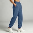 thumbnail image 4 of Women Sweats Ndbuld Fashion Women Casual High Waist Loose Pocket Straight Solid Long Pants Navy XXL, 4 of 7
