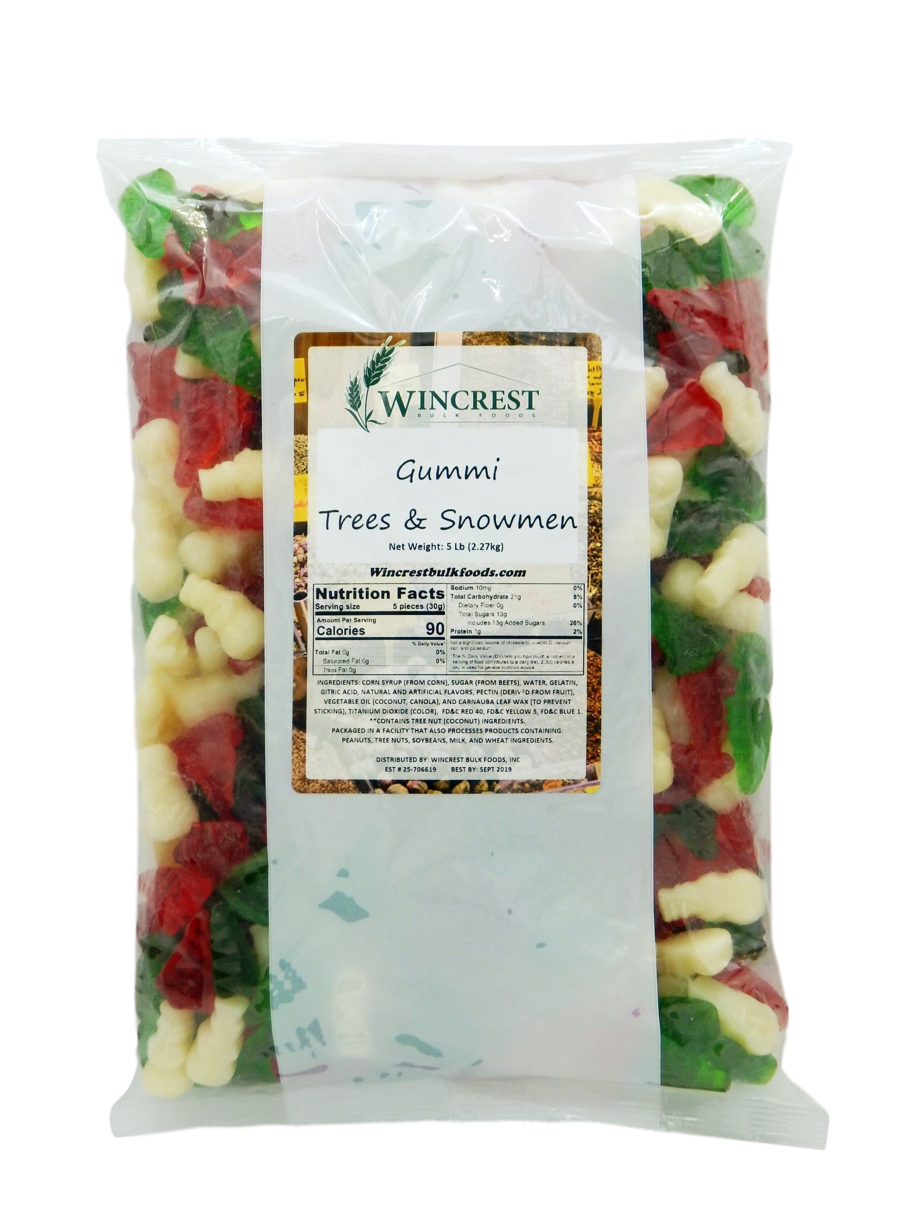 Christmas Gummi Mix (Trees and Snowmen) - 5 Lb Bag