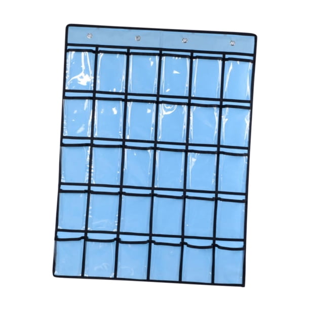 Gráfico de bolsillo de bolsillo de la pared de la pared colgando 30 bolsillos de la bolsa de almacenamiento organizador de bolsillo de bolsillo para , Azul