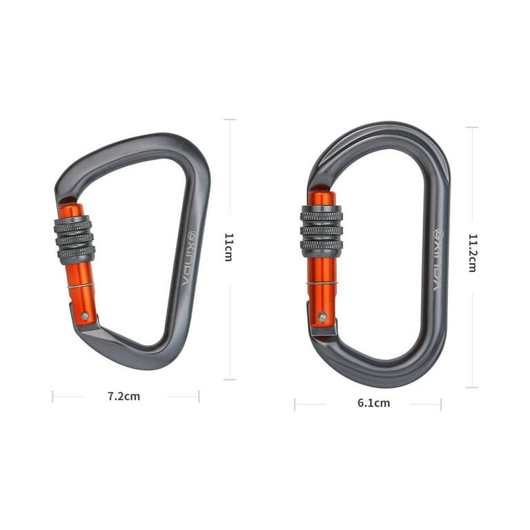 Hesroicy Climbing Carabiner Anti-oxidation Wear Resistant Accessory O-Shape  D-Shape Screw Climbing Lock for Mountaineering