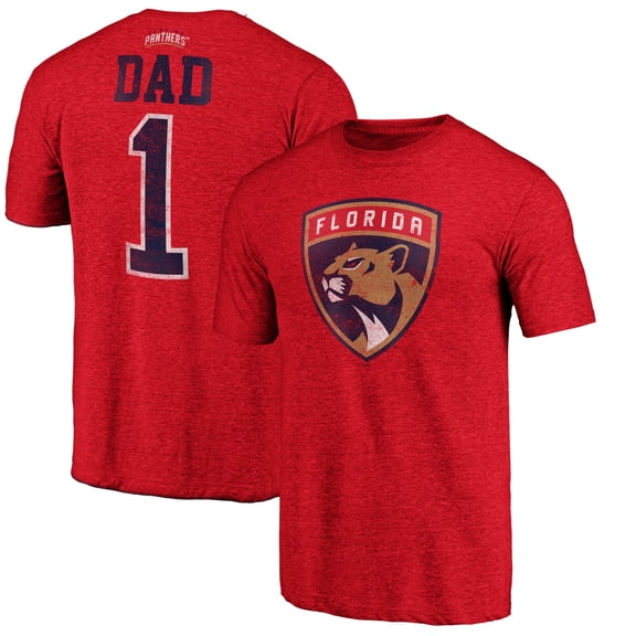 Men's Red Florida Panthers Greatest Dad Tri-Blend T-Shirt