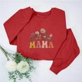 thumbnail image 2 of Culottes pour Femmes Femmes Manches Longues Chandails Mama Col Rond Chandail Ample Léger Blouse Hauts S Rouge, 2 of 7