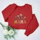 thumbnail image 2 of Penkiiy Mujeres de manga larga Mama Sudaderas de cuello redondo Suéter suelto blusa ligera Tops M Rojo, 2 of 7