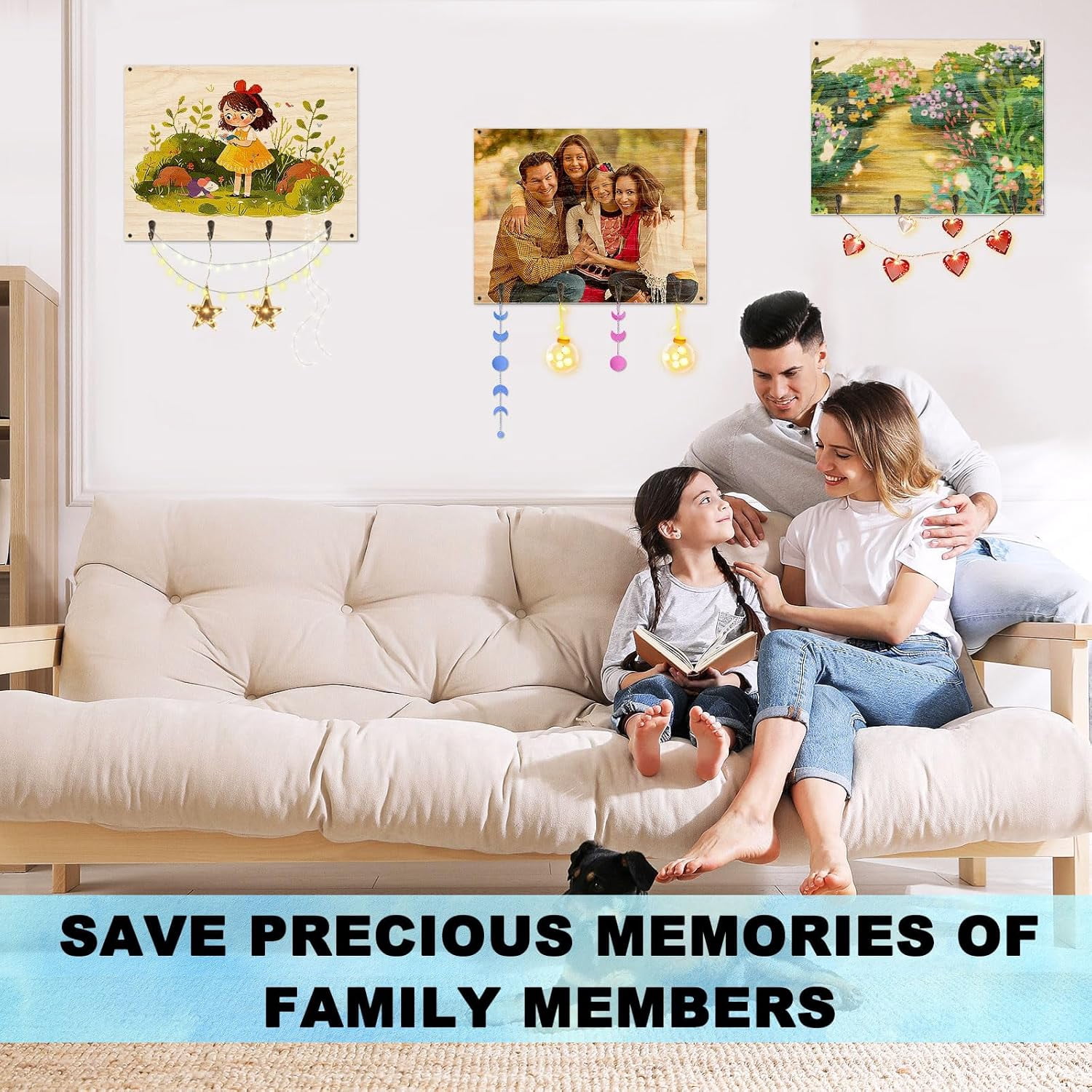 FEFEFW-Sublimation Wood Photo Blanks, 11.8" x 15.7" Unfinished Wood Hanging Board with Hooks for Home Decor, Heat Transfer DIY Design
