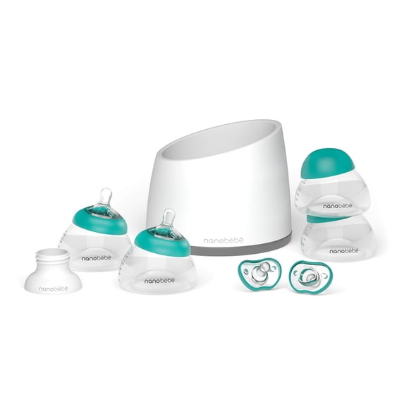 Set de Biberones NANOBÉBÉ Starter 150 ml Anticólico Turquesa