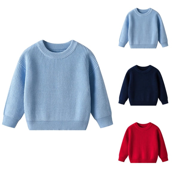 Girls Clothing Knit Sweater Winter Warm Soft Comfortable Pullover Top for Baby Toddler Kids Casual Everyday Wear for 3 Months to 8 Years