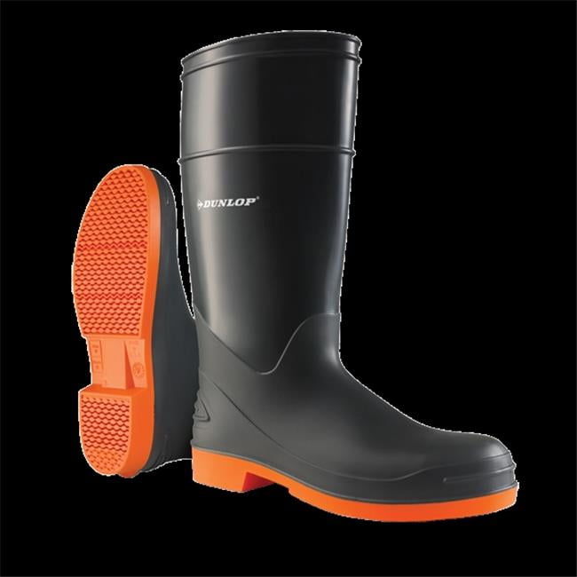 Dunlop 896801333 Knee Boots,Size 13,16" H,Black,Plain,Pr