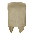 thumbnail image 6 of JULMCOMO Faux Suede Vest Tops for Women Fringe Button Down Sleeveless Casual Vest Jacket Cropped Cowboy Western Jacket Khaki M, 6 of 7