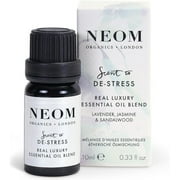 NEOM - Real Luxury Essential Oil Blend, 10ml | Lavender, Jasmine & Rosewood | Scent to De-Stress Range | 100% Natural Fragrance