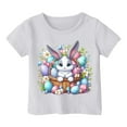 thumbnail image 4 of XDZJLR T-Shirts Filles Enfants Pâques Graphique Coupe Ample Décontractée Manches Courtes Col Rond pour Garçons T-Shirts 2-3 Ans, 4 of 4