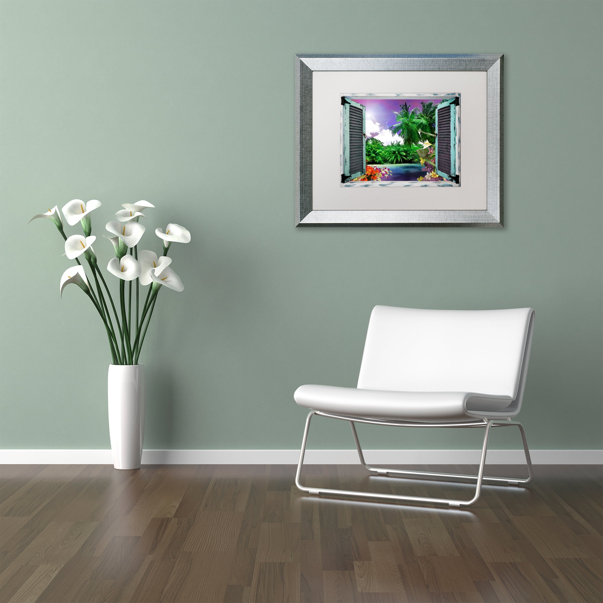 Trademark Fine Art 'Window to Paradise I' Matted Framed Art by Leo Kelly