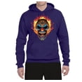 thumbnail image 2 of Flaming Laughing Fierce Clown | Mens Cars and Trucks Hooded Sweatshirt Graphic Hoodie, Purple, X-Large, 2 of 3