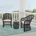 thumbnail image 3 of Abble 3 Piece Black Rattan Seating Group with Cushions, 3 of 4