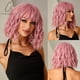 thumbnail image 2 of Pelucas sintéticas CharmSource BOBO de color rosa, peluca de cabello corto con ondas naturales para mujer, para fiestas, uso diario, de alta densidad, resistente al calor, 2 of 5