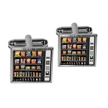 - Snacks Chips Candy Vending Machine Square Cufflinks