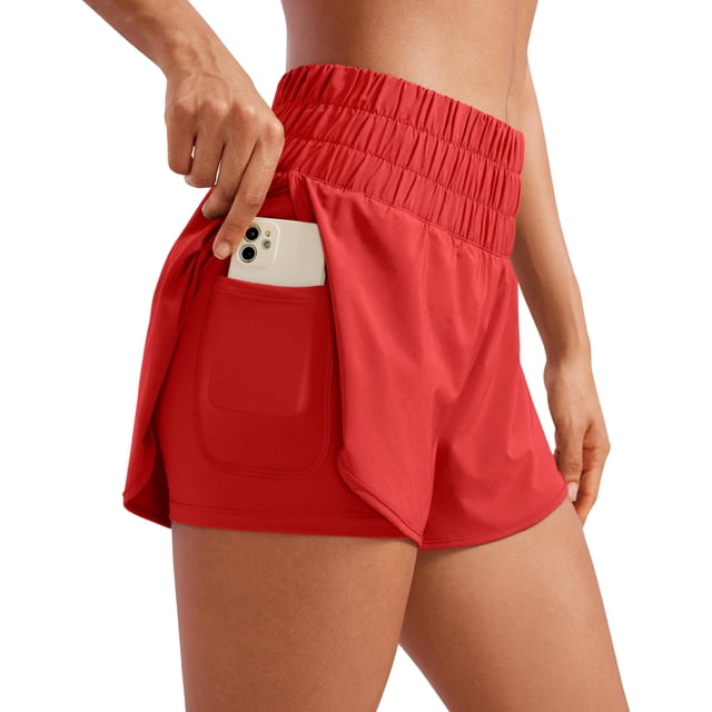 Shorts CRZ YOGA de tiro alto con abertura de 3" y bolsillos XL