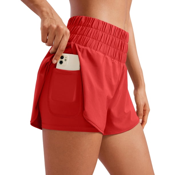 Shorts CRZ YOGA de tiro alto con abertura de 3" y bolsillos XL