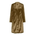 thumbnail image 3 of Fmbrln Womens Elegant Vintage Velvet Coat Long Sleeve Back High Slit Solid Color Coat Casual Dressy Party Jackets with Pockets Khaki 2XL, 3 of 5