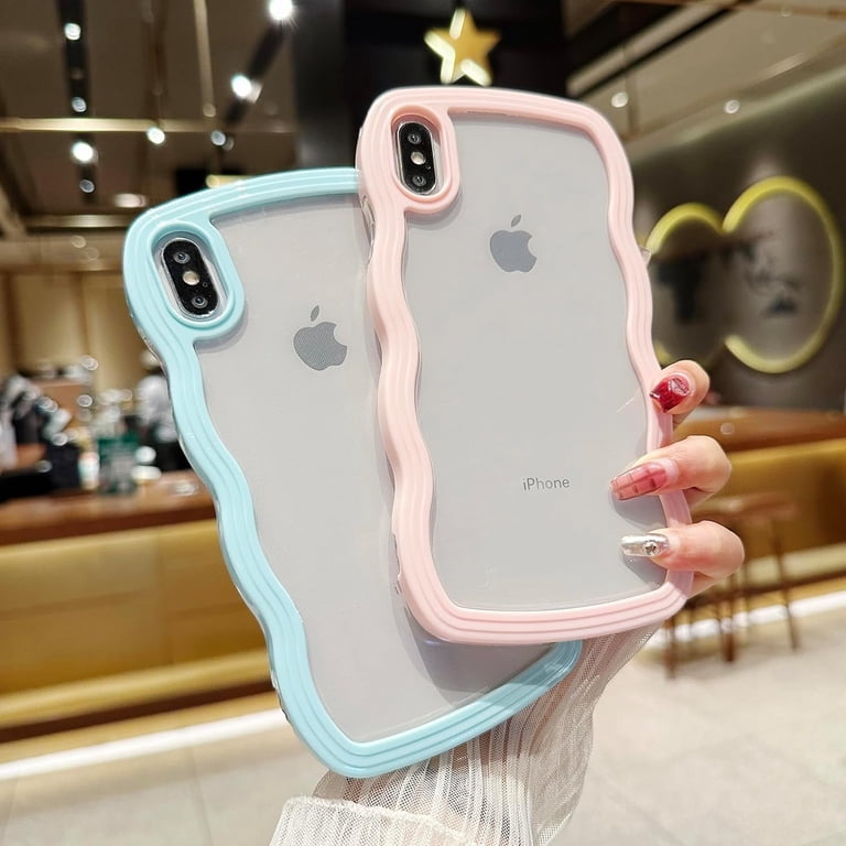 Compatible with iPhone X/XS Cute Kawaii Curly Wave Frame Shape