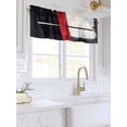 thumbnail image 3 of Valances for Windows Red Black Brush Rod Pocket Cafe Window Treatments Valance Curtains for Kitchen Bathroom Laundry Basement Windows 60"x18", 3 of 9