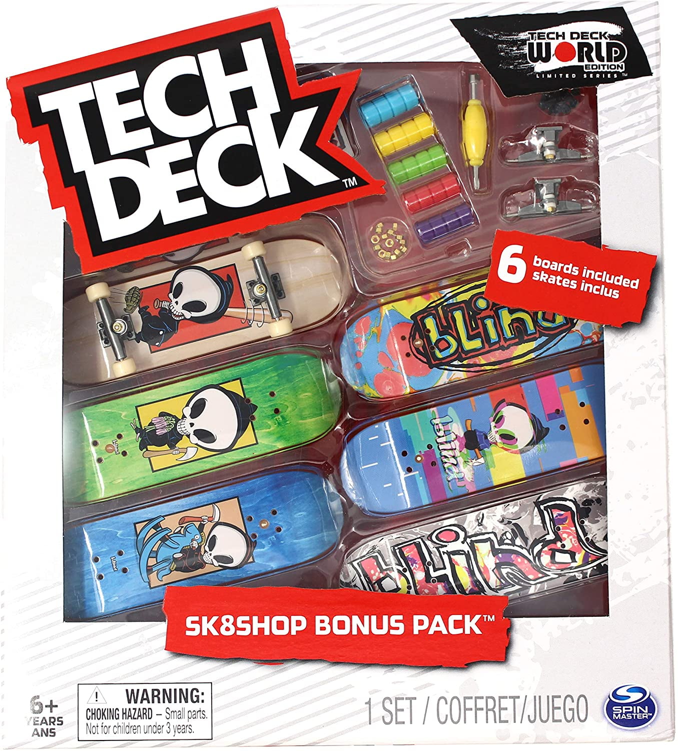 FREE SHIP Tech Deck 6 Pack SK8SHOP Bonus Pack Limited World Edition Series NEW