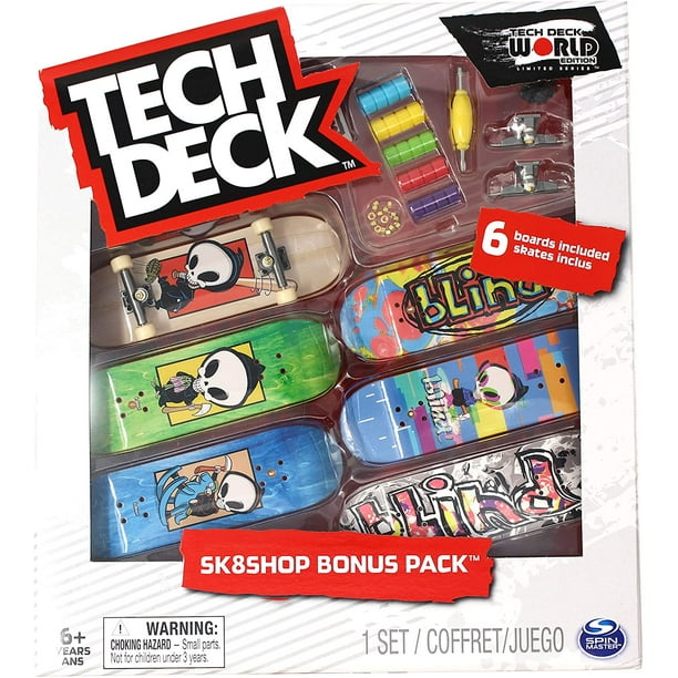 FREE SHIP Tech Deck 6 Pack SK8SHOP Bonus Pack Limited World Edition Series NEW