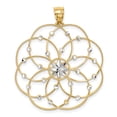 thumbnail image 1 of 14k Yellow Gold Spiral Circle Necklace Charm Pendant Geometric, 1 of 6