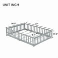 thumbnail image 5 of Bellemave Full Size Floor Beds with Door, Wood Montessori Bed with Fence Railings & Support Slats, No Box Spring Needed (Gray), 5 of 8