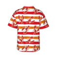 thumbnail image 3 of Daiia Red Lobster Hawaiian Shirt for Men Gentle Cotton Regular Short Sleeve Casual-Medium, 3 of 9