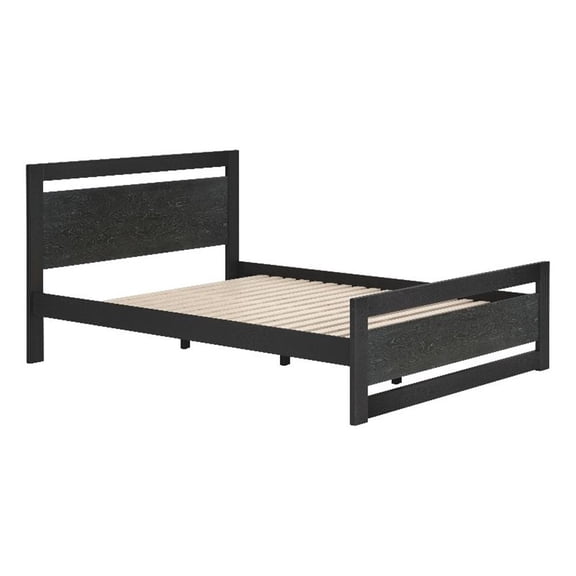 Pemberly Row Modern / Contemporary Engineered Wood Queen Bed Black