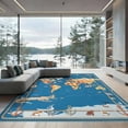 thumbnail image 2 of ODIKA 8'x10' Ultra-Soft Area Rug, Map Playroom Ocean Voyage Icons Nautical Frame Large Flowing Dynamic None Washable, Bare feet friendly, Silk-Touch for Bedroom, Under Sectional, 2 of 7