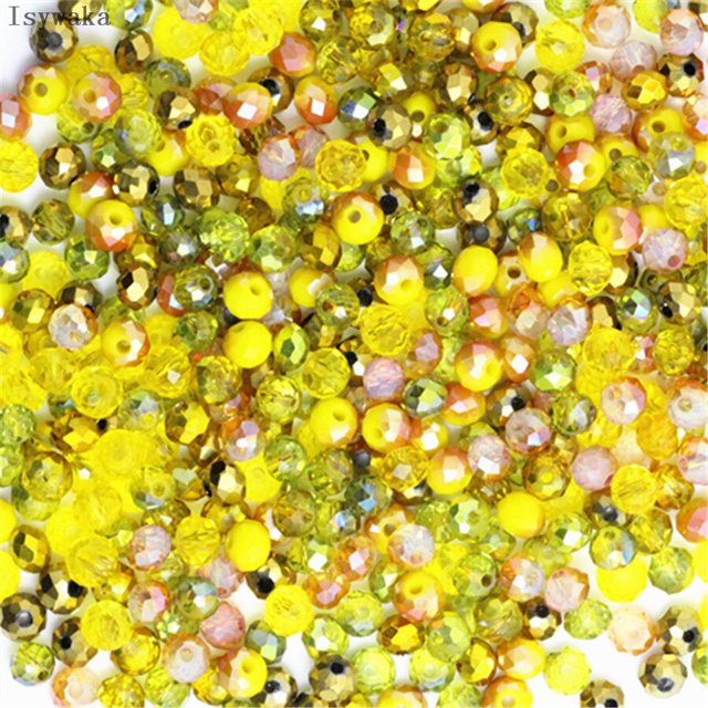 Isywaka colores azul claro 4*6mm 50 Uds Rondelle Austria cuentas de vidrio de cristal facetadas espaciador suelto cuentas redondas para la fabricación de joyas