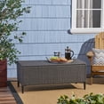 thumbnail image 4 of Outdoor Rattan Storage Bin - Patio & Poolside Storage - Holds Pool Toys & Aquatic Gear - Weather Resistant Resin Wicker - Gray, 4 of 9