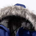 thumbnail image 6 of Mens Winter Puffer Parka Thicken Coat Faux Fur Removable Hood Warm Long Sleeve Zip Jacket with Pockets, 6 of 7