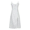 thumbnail image 4 of drppepioner Robe d'Été Mode Femme Camisole Sans Manches Col en V Imprimé Floral Robe Fendue de Plage, 4 of 8