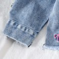 thumbnail image 6 of Girls 2 Piece Denim Set Lapel Button Down Jackets Elastic Waist Pockets Jeans Stylish Casual Comfy Set (18-24 Months, Blue), 6 of 7
