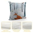 thumbnail image 4 of CMMY  Throw Pillow Covers Red Fox with Red Yellow Bird Winter Landscape Decorative Pillow Cover for Pillows Couch Sofa Bed 22x22in, 4 of 5
