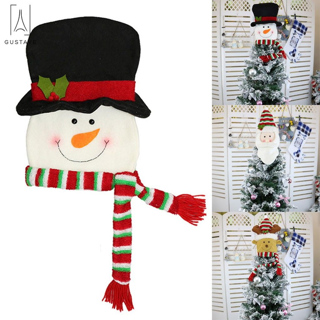 GustaveDesign Snowman Tree Topper with Draping Red Scarf 13inches