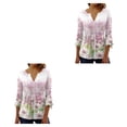 thumbnail image 2 of Sonducket Tops de manga 3/4, camiseta oscilante, túnica de verano, plisada de larga duración, a la moda Type3 NO3, 2 of 6