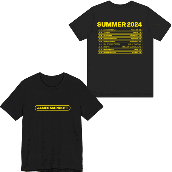James Marriott Merch 2024 Tour T-shirt Unisex Men Women Shirt Short Sleeve Casual Graphic Tee