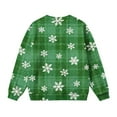 thumbnail image 6 of Lorytime Girls Sweatshirts for Kids Boys Christmas Snowflakes Plaid Shirt Crew Neck Long Sleeve Pullover Cute Tops Green, 6 of 7