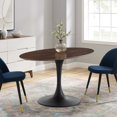 thumbnail image 2 of Dining Table, Oval, Wood, Black Dark Brown, Modern Contemporary Urban Design, Kitchen Room Cafe Bistro Restaurant Hospitality, 2 of 6