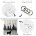thumbnail image 4 of Deer Forest Shower Curtain, Waterproof Shower Curtains for Bathroom, Farmhouse Vintage Nature Trees Mountain Washable Fabric Bathtub Curtain Set Bath Decor with 12 Hooks 48"x72", 4 of 8