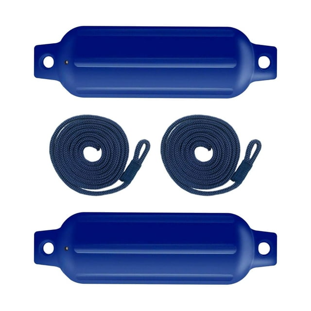 Shengyu 2x Boat Fenders 6mm x 1.5M PVC Anti Ropes Collision for Docking Pontoon Blue G0 Blue Rope Rope 6x1.5m