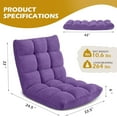 thumbnail image 3 of Folding Floor Gaming Chair, Adjustable 14-Position Backrest, 6-Inch Thick Flannel and Skin-Friendly Cotton Sponge, Breathable, Ideal for Gaming, Meditating, Sleeping, Purple, 3 of 18