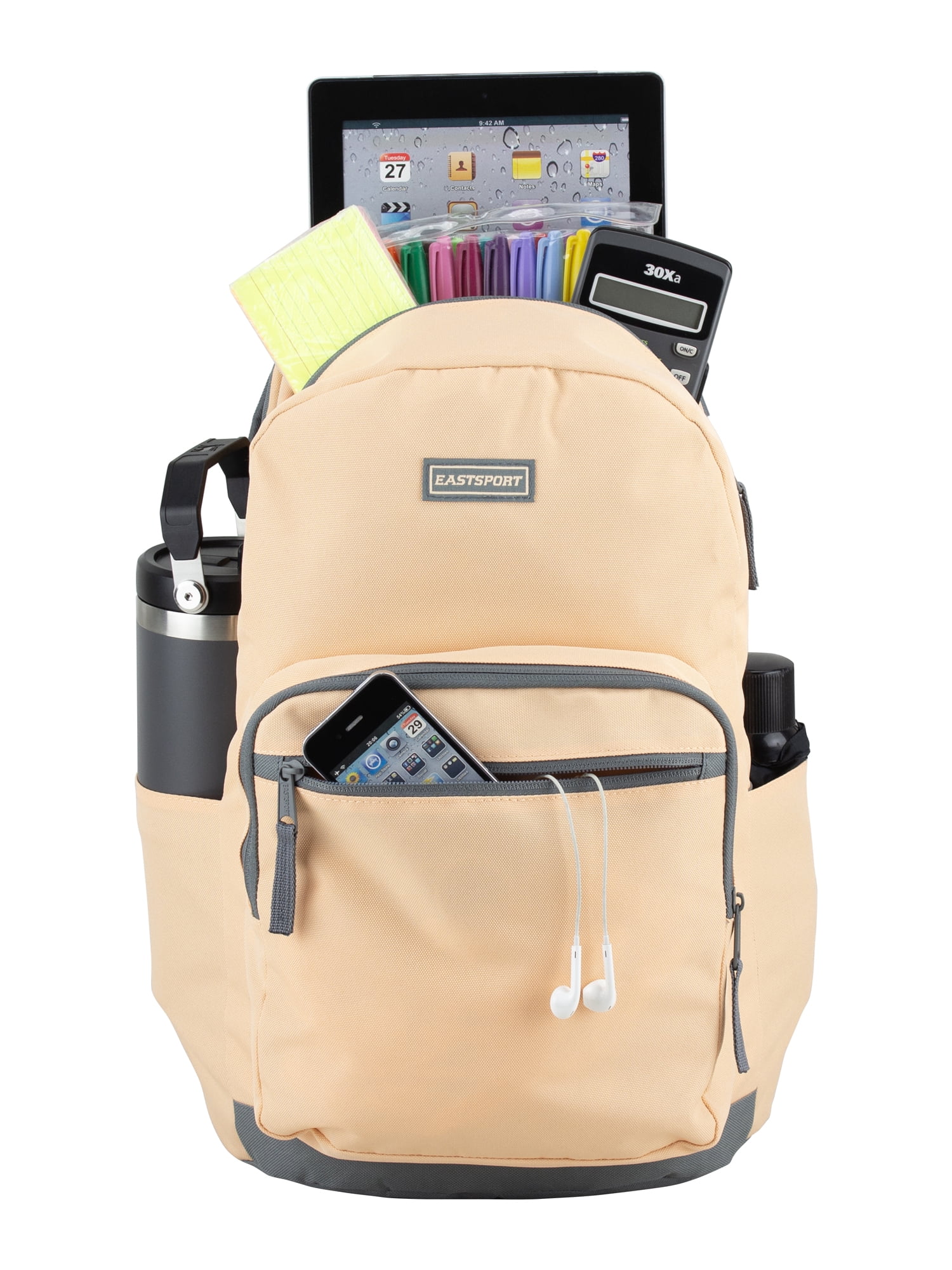 Eastsport Unisex 17" Backpack & Lunch Box 2-Piece Set, Apricot Ice